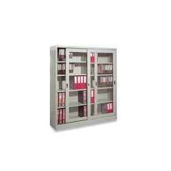 GALENO ARMADIO VERNICIATO - 2 ANTE SCORREVOLI CON PANNELLO IN VETRO - 8 RIPIANI