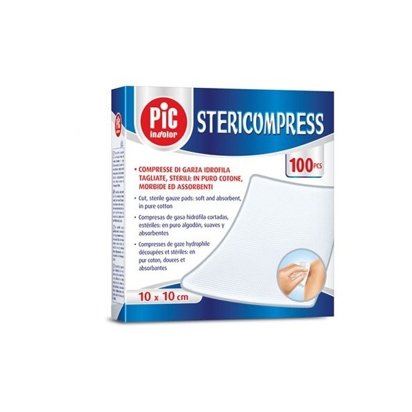 ARTSANA STERICOMPRESS COMPRESSA TAGLIATE STERILI IN TNT 10CMX10CM - (CONF. 100 PZ.)