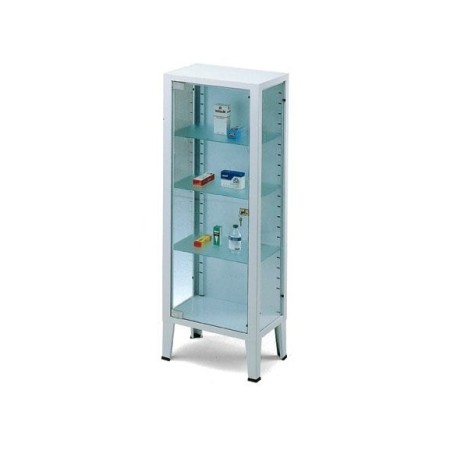 GALENO VETRINA IN ACCIAIO AD 1 ANTA - 3 RIPIANI