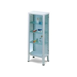 GALENO VETRINA IN ACCIAIO AD 1 ANTA - 3 RIPIANI - VETRO TEMPRATO