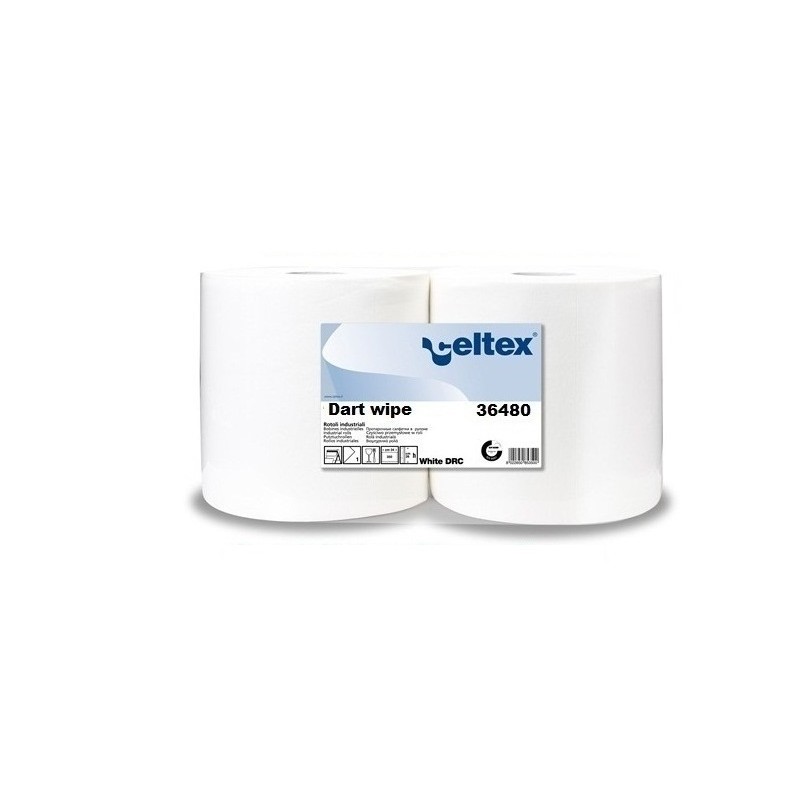 CELTEX ASCIUGAMANO DART WIPEA ROTOLO DA 800 STRAPPI PURA CELLULOSA (CONF. 2 ROTOLI)