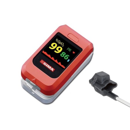 GIMA KIT SATURIMETRO A DITO OXY-10 CON SONDA ADULTI E PEDIATRICA IN GOMMA