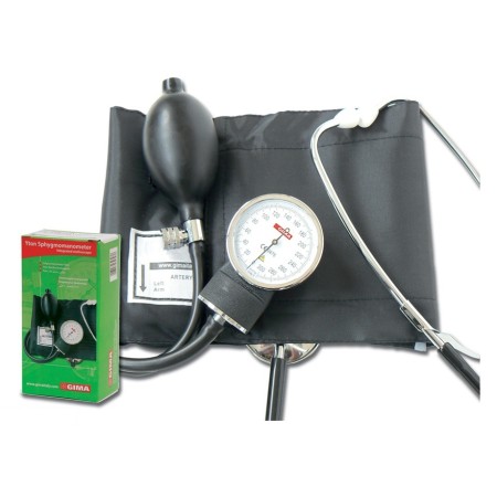 GIMA SFIGMOMANOMETRO AD ANEROIDE YTON CON BRACCIALE IN TESSUTO, FONENDOSCOPIO INTEGRATO E MANOMETRO STACCABILE