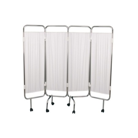 MORETTI PARAVENTO 4  ANTE 200X170H IN ACCIAIO CROMATO CON RUOTE