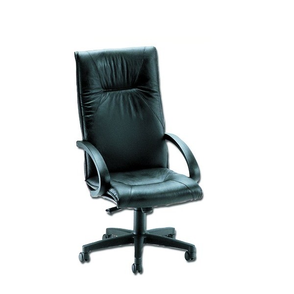 GIMA POLTRONA SALISBURGO - BASE A ROTELLE - PELLE NERA