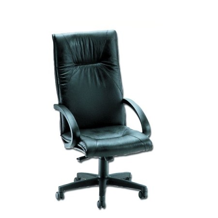 GIMA POLTRONA SALISBURGO - BASE A ROTELLE - PELLE NERA