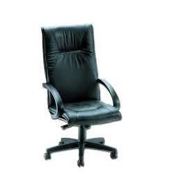 GIMA POLTRONA SALISBURGO - BASE A ROTELLE - PELLE NERA