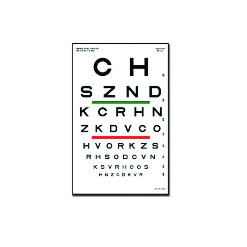 GIMA TAVOLA OPTOMETRICA SLOAN 23 x 35.5 - 6.1M