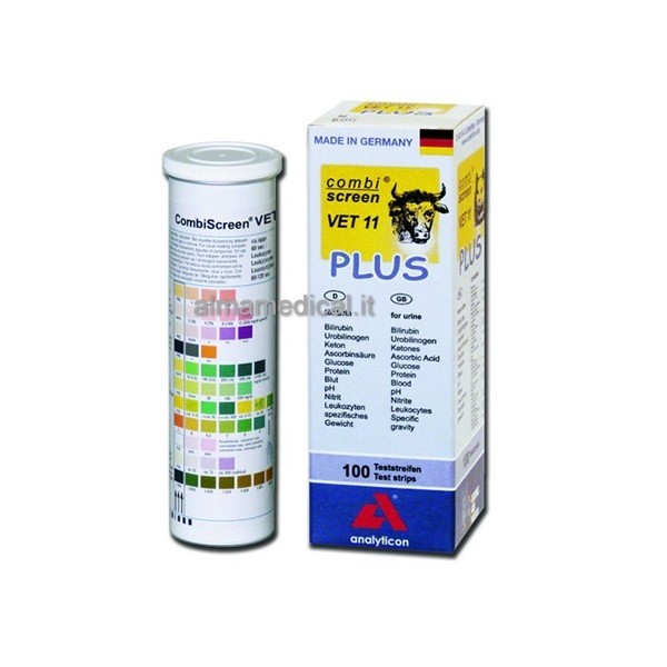 ANALYTICON STRISCE URINE VETERINARIA - 11 PARAMETRI - (CONF. 100 PZ.)