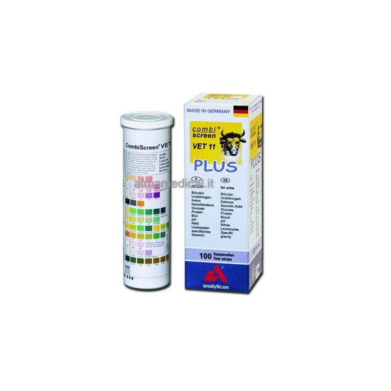 ANALYTICON STRISCE URINE VETERINARIA - 11 PARAMETRI - (CONF. 100 PZ.)