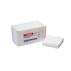 GIMA COMPRESSA DI GARZA TAGLIATA IN COTONE 10X10CM - 16 STRATI NON STERILE (CONF. 100 PZ.)