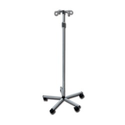 GIMA ASTA PORTAFLEBO SU PIANTANA A 5 ROTELLE - ACCIAIO INOX - 4 GANCI