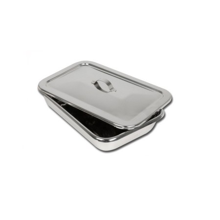 GIMA VASSOIO ACCIAIO INOX CON COPERCHIO - 264X172X47MM