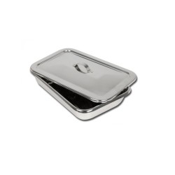 GIMA VASSOIO ACCIAIO INOX CON COPERCHIO - 264X172X47MM