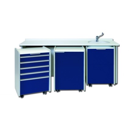 GIMA PIANO LAVORO BIANCO 180 CM - LAVELLO A DESTRA