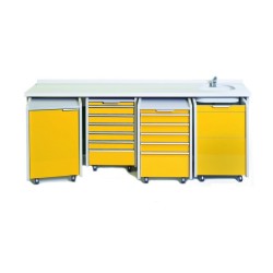 GIMA PIANO LAVORO BIANCO 234 CM - LAVELLO A DESTRA