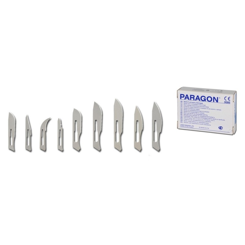 PARAGON LAME PER BISTURI MONOUSO STERILI Nº 10/11/12/15/20/21/22/23/24 (CONF. 100 PZ.)