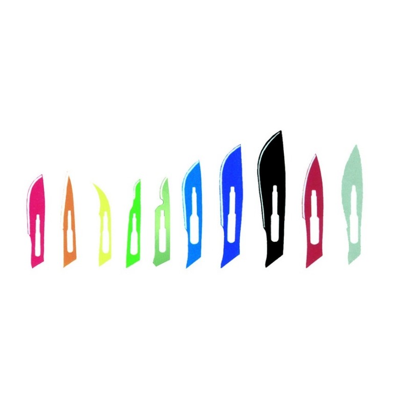 GIMA LAME PER BISTURI IN CARBONIO STERILI - Nº 10/11/12/15/15C/20/21/22/23/24 - (CONF 100 PZ.)