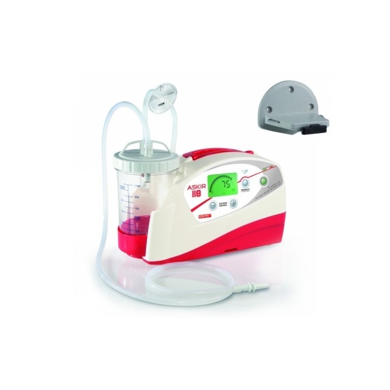 CA-MI ASPIRATORE CHIRURGICO NEW ASKIR 118 CON 1 VASO 1000ML + STAFFA AMBULANZA E BORSA TRASPORTO