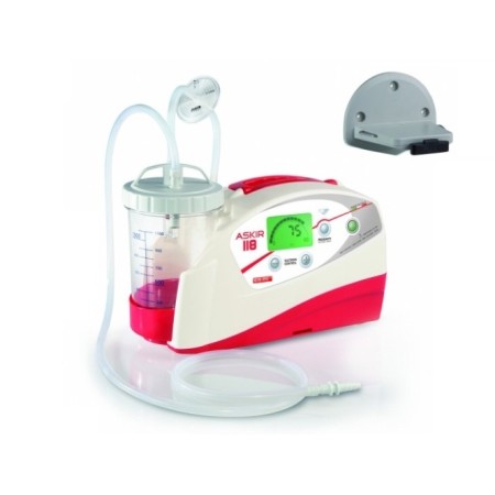 CA-MI ASPIRATORE CHIRURGICO NEW ASKIR 118 CON 1 VASO 1000ML + STAFFA AMBULANZA E BORSA TRASPORTO
