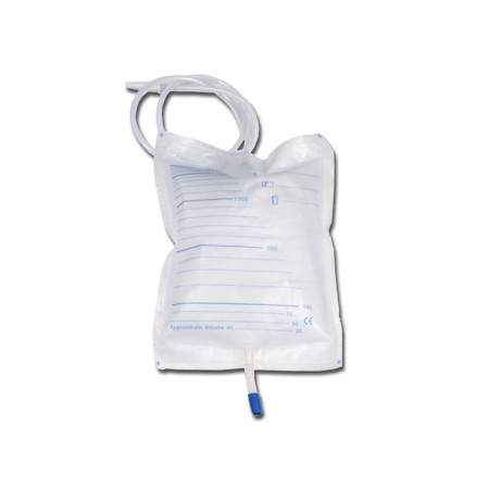 GIMA SACCA URINE 2000 CC - TUBO 130 CM CON VALVOLA ANTIRIFLUSSO (CONF. 180 PZ.)