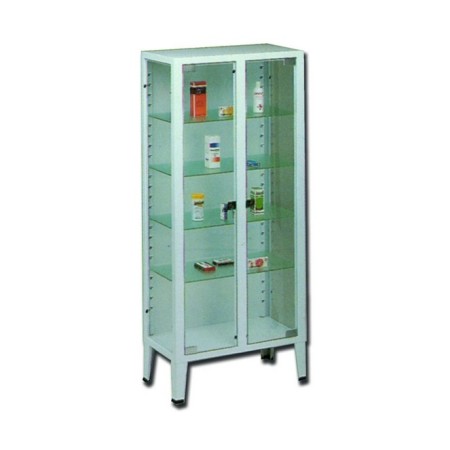 GIMA VETRINA A 2 ANTE IN VETRO TEMPERATO - 4 RIPIANI