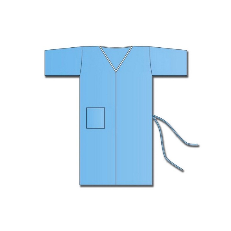 GIMA KIMONO MONOUSO IN TNT - COLORE BLU - SMS 40 G/M2 - (CONF. 100 PZ.)