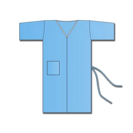 GIMA KIMONO MONOUSO IN TNT - COLORE BLU - SMS 40 G/M2 - (CONF. 100 PZ.)