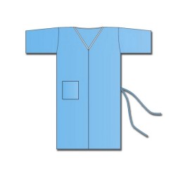 GIMA KIMONO MONOUSO IN TNT - COLORE BLU - SMS 40 G/M2 - (CONF. 100 PZ.)