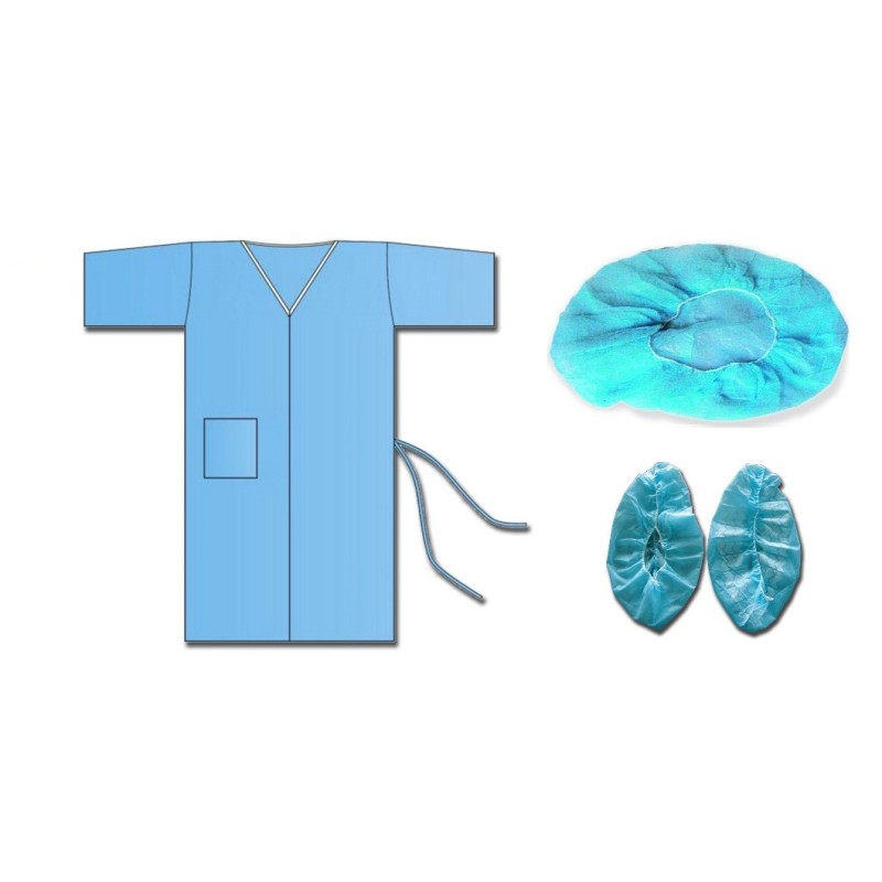 GIMA KIT VESTIZIONE PAZIENTE (KIMONO + CUFFIA + COPRISCARPE) - CONF. 25 PZ.