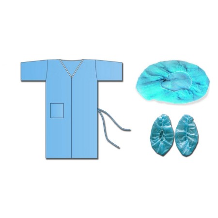 GIMA KIT VESTIZIONE PAZIENTE (KIMONO + CUFFIA + COPRISCARPE) - CONF. 25 PZ.