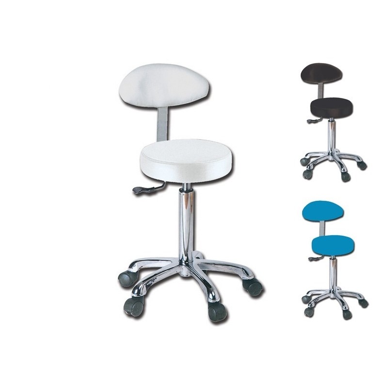 GIMA SGABELLO CON SCHIENALE CON ALTEZZA REGOLABILE - COLORI DIVERSI