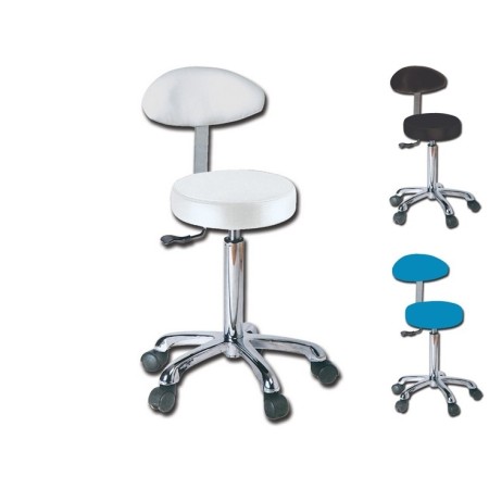 GIMA SGABELLO CON SCHIENALE CON ALTEZZA REGOLABILE - COLORI DIVERSI