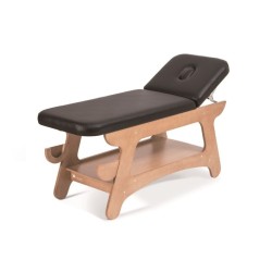 MORETTI LETTINO IN LEGNO PER TRATTAMENTI E VISITA CON CON PIANO, PORTAROTOLO E FORO FACCIALE - GALAXY NERO - 200KG