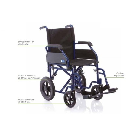 MORETTI CARROZZINA PIEGHEVOLE DA TRANSITO ARDEA GO! CROCIERA SINGOLA - MISURE SEDUTA DIVERSE