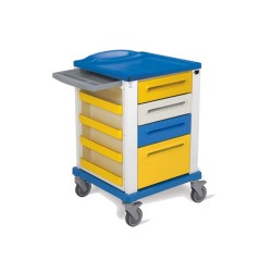 GIMA CARRELLO BASIC PER EMERGENZA E MEDICAZIONE - PICCOLO - 4 CASSETTI - 67X64X100