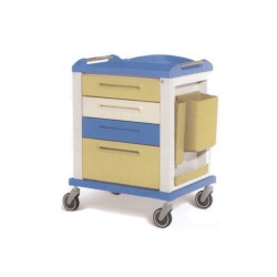GIMA CARRELLO BASIC PER EMERGENZA E MEDICAZIONE - STANDARD - 4 CASSETTI - 82X64X100