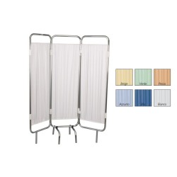 GIMA PARAVENTO A 3 ANTE IN ALLUMINIO CON PIEDINI - TENDA TREVIRA COLORI DIVERSI - 150X170H  - TENDE NON INCLUSE