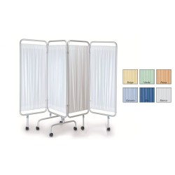 GIMA PARAVENTO A 4 ANTE IN ALLUMINIO CON PIEDINI - TENDA TREVIRA - COLORI DIVERSI - 200X170H  - TENDE NON INCLUSE