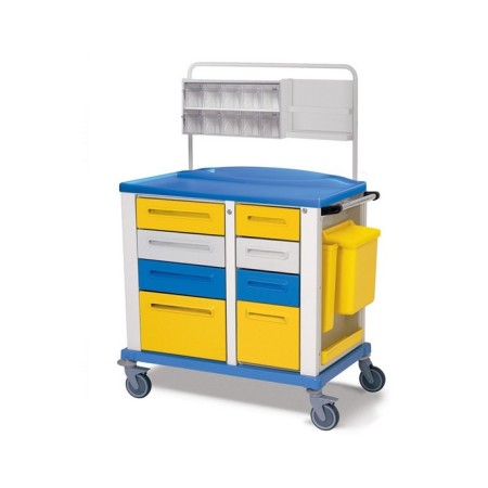 GIMA CARRELLO MEDICAZIONE - MEDIUM - 8 CASSETTI - 102X64X100
