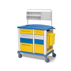 GIMA CARRELLO MEDICAZIONE - MEDIUM - 8 CASSETTI - 102X64X100
