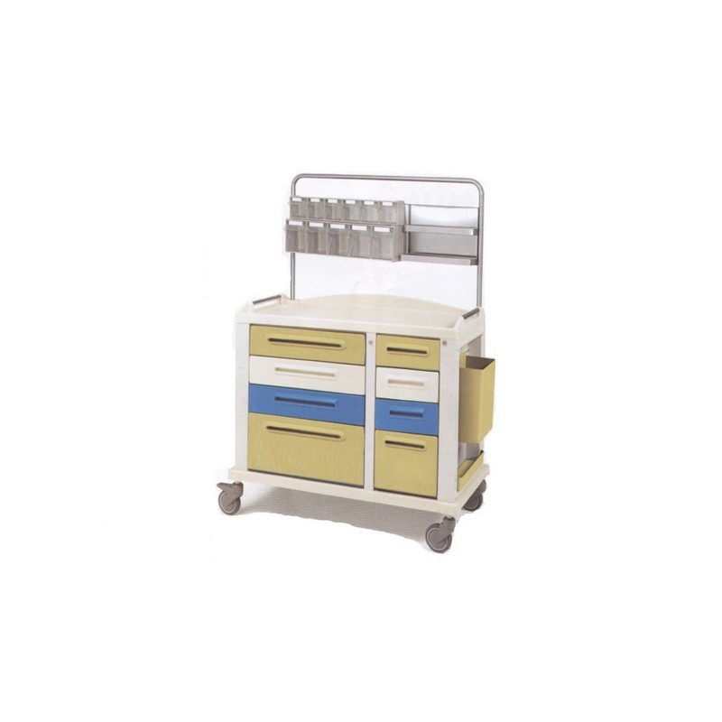 GIMA CARRELLO MEDICAZIONE - LARGE - 8 CASSETTI - 115X64X100