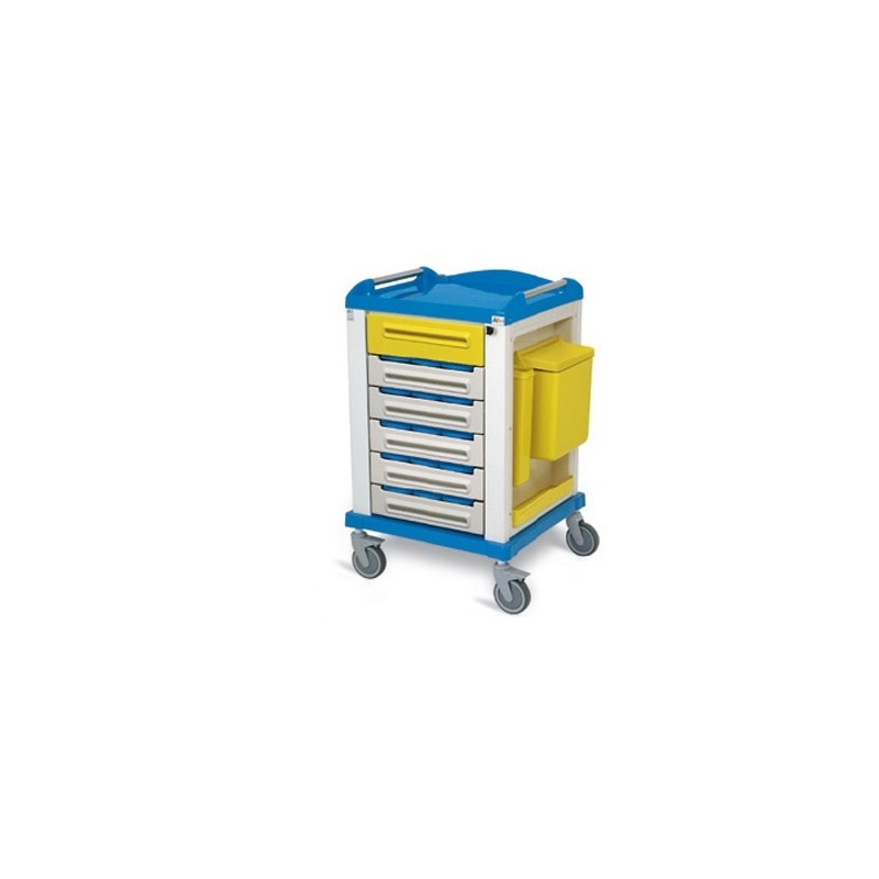 GIMA CARRELLO FARMACIA - SMALL - 15 DIVISORI A 3 SCOMPARTI - 1150X640X1000