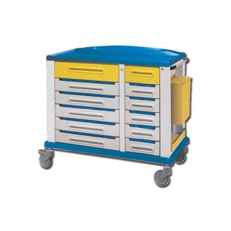 GIMA CARRELLO FARMACIA - LARGE - 30 DIVISORI A 3 SCOMPARTI - 1150X640X1000