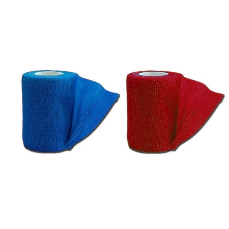 GIMA BENDA ELASTICA COESIVA IN TNT - 4.5MT X 7.5CM - BLU O ROSSA - (CONF. 10 PZ.)