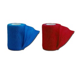 GIMA BENDA ELASTICA COESIVA IN TNT - 4.5MT X 10CM - BLU O ROSSA - (CONF. 10 PZ.)
