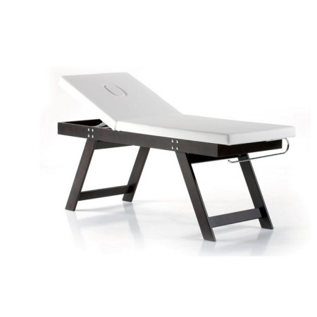 LETTINO IN LEGNO PER TRATTAMENTI E VISITA CON PORTAROTOLO E FORO FACCIALE - FIJI