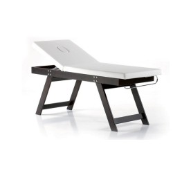 LETTINO IN LEGNO PER TRATTAMENTI E VISITA CON PORTAROTOLO E FORO FACCIALE - FIJI