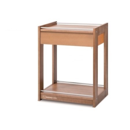 MORETTI CARRELLO IN LEGNO DI ABETE - 2 RIPIANI CON CASSETTO - 56X40X74