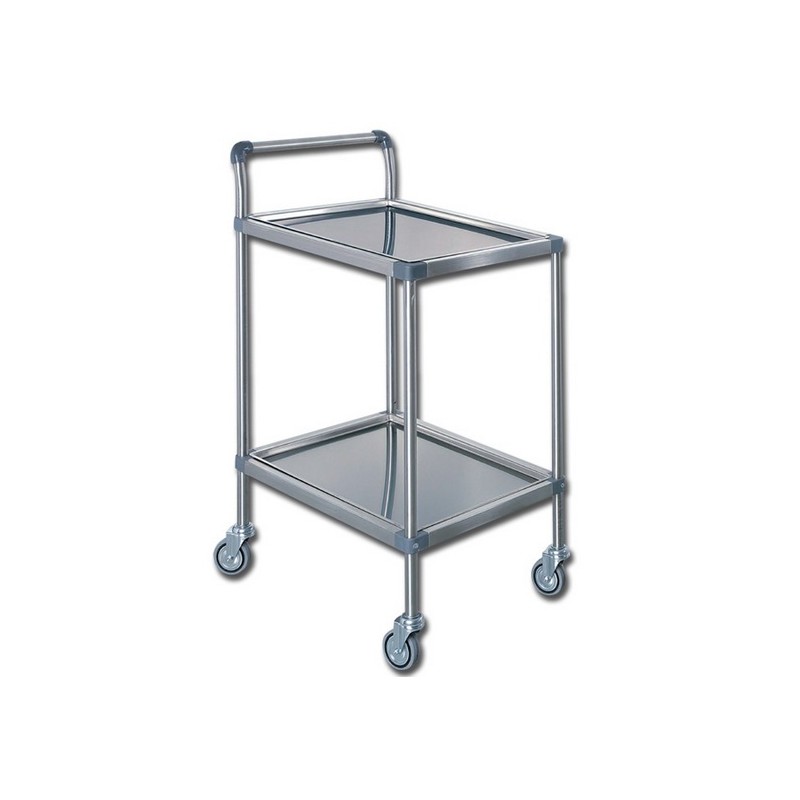 GIMA CARRELLO MEDICAZIONE INOX PLUS A 2 RIPIANI - 61X43X78